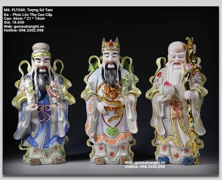 TƯỢNG SỨ TAM ĐA - PHÚC LỘC THỌ CAO CẤP